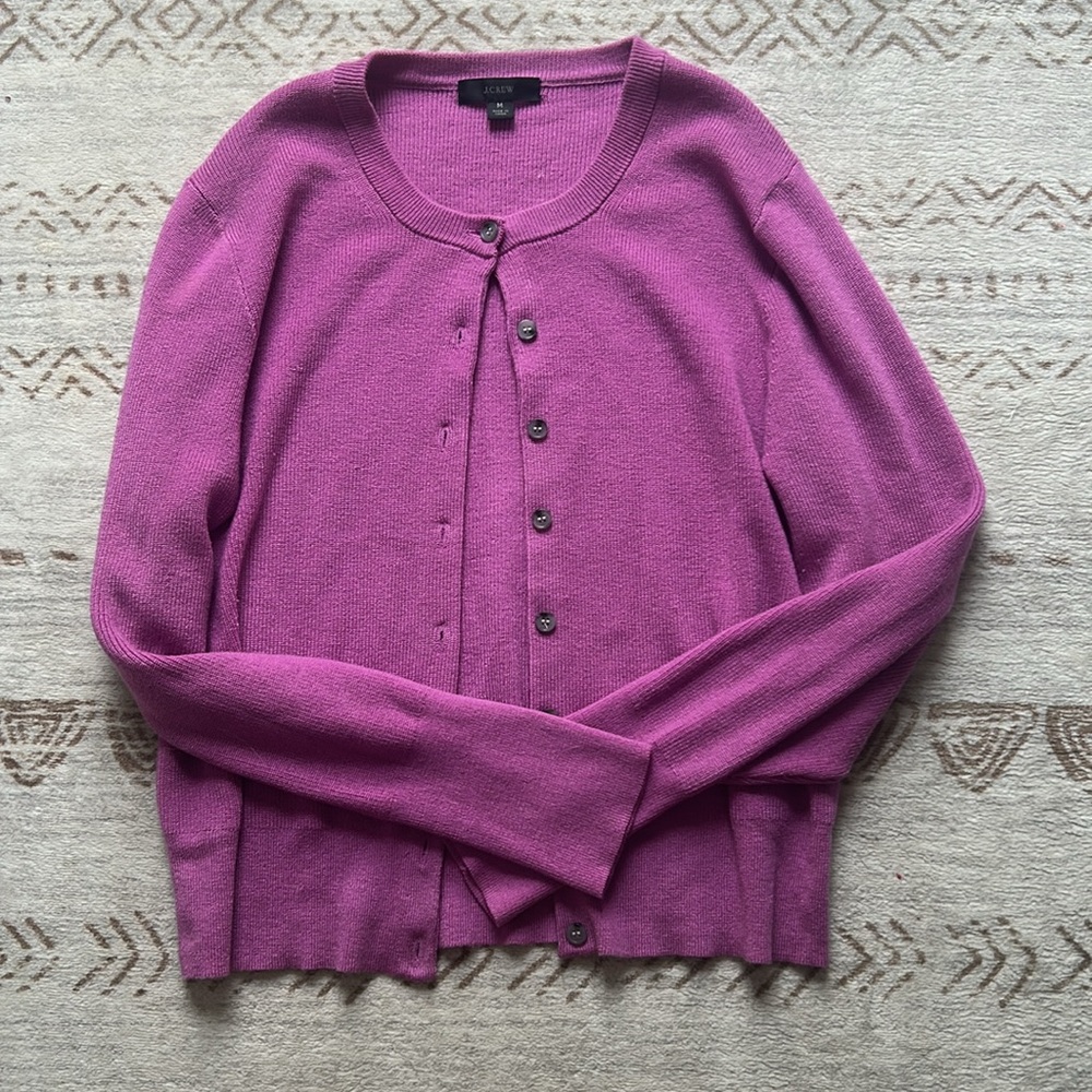 Jcrew Purple Cardigan Sweater
